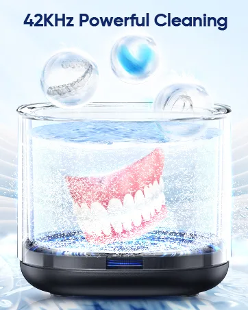 Ultrasonic Cleaner for Dentures - 25W - BLACK - CLEANER DENTAL