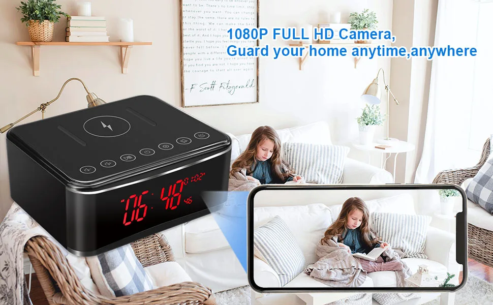 YuanFan Hidden Spy Camera with Video in Alarm Clock - Black - product information 3