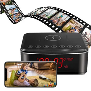 YuanFan Hidden Spy Camera with Video in Alarm Clock - Black - product information 8