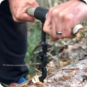 Bushcraft Survival Scotch Eye Auger Manual Drill Bit and Hand Wood Auger for Camping Shelter Building - Black - Aggressively Sharp Bush craft Survival Drill