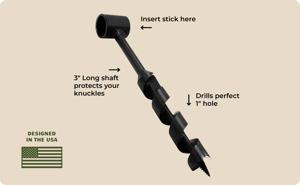 Bushcraft Survival Scotch Eye Auger Manual Drill Bit and Hand Wood Auger for Camping Shelter Building - Black - product information 2
