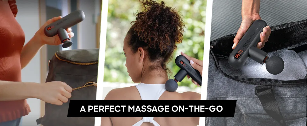 Sharper Image Deep Tissue Portable Percussion Massage Gun - Gray - Powerboost Move - Black Male Leg Christmas Couples Message Quiet Messager Massaging Home Espalda Kneading Rechargeable