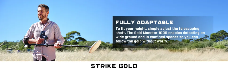 MINELAB Gold Monster 1000 Gold Detector for Adults with Waterproof Coil - Fully Adaptable