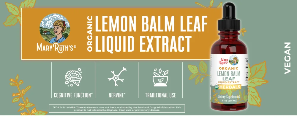 MaryRuth Organics Lemon Balm Leaf - 1 Fl Oz. - Lemon Balm Drops, 1 oz