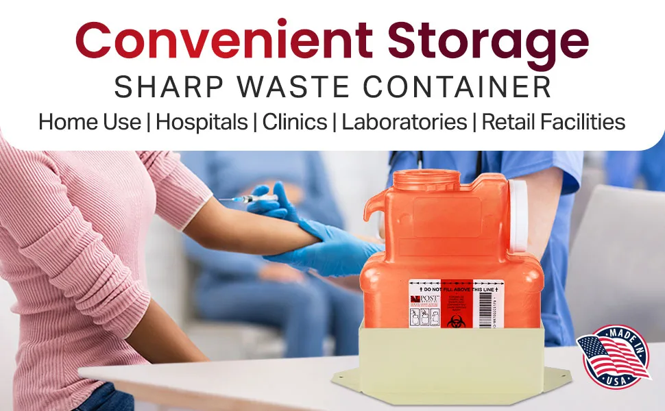 Post Medical 2.5-Gallon Sharps Container - Pack of 6 - Translucent Red - Sharp Waste Container