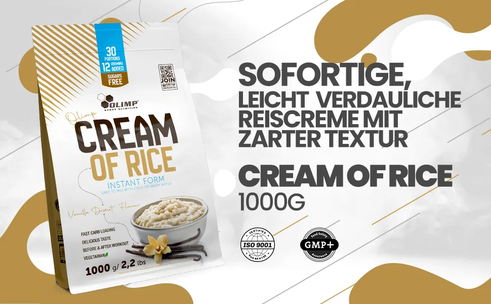 Olimp Cream of Rice - 1000g - Vanilla - creatine monohydrate esn zec creatine kapseln pulver 1250 caps olimp creapure jultrapure muscle