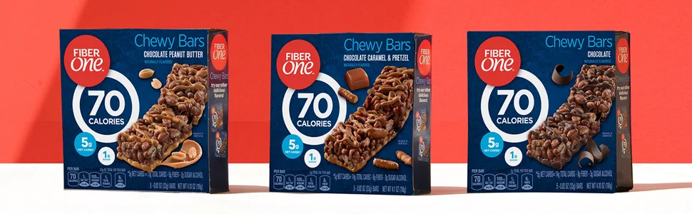 Fiber One Chewy Bars Chocolate Caramel & Pretzel 5 Bars 0.82 oz (23 g) Each - Chewy bars module