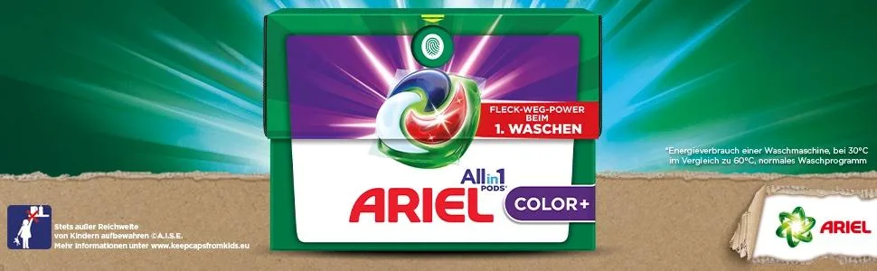 Ariel Detergent Pods All-in-1 Detergent 104 Loads Color+ Powerful stain removal in just 1 wash New - ariel
