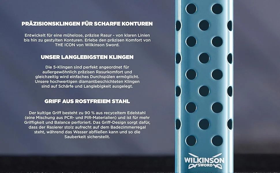 WILKINSON SWORD - THE ICON razor blades | 4 x replacement blades | diamond-coated 5-blade 4 replacement blades - Bottom