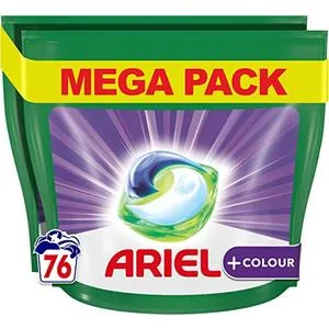 Ariel detergent pods all-in-1 color detergent 76 wash loads (2x38) stain removal even at low water temperatures - product information 2