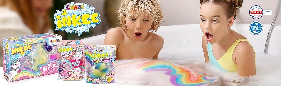 Inkee Surprise Dino |Bath balls children with a surprise egg-shape bomb 100g with dinosaurs figures Apple Ice Tea aroma 1x dinorex - lines