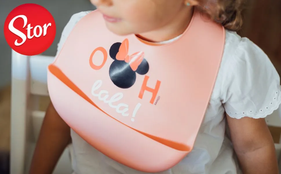 Stor Silicone Bib - Minnie Mouse (Disney Baby) - Silikon-Lätzchen