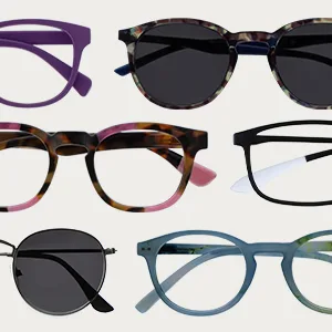 Opulize ink long -distance glasses 3 -way short -sightedness Large rectangular frame spring hinges scratch -resistant gray men MMM4-7 -1.50 -1.50 Dioptria Transparent gray front with black arms - Choose your colour