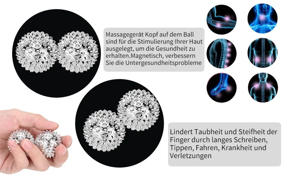 Magnetic massage ball for pain relief - Handmagnetischer Massageball