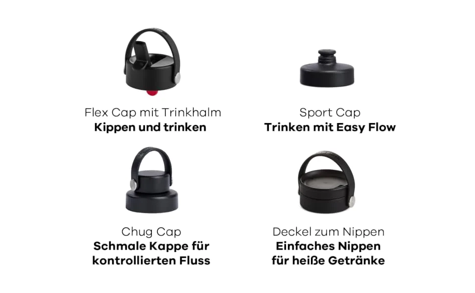Hydro flask - straw lid for the size opening - leakage -proof - lid with honeycomb insulation -BPA & pollutant -free - dishwasher -proof - Black Straw Cap Black - Hydro Flask-wm-lid