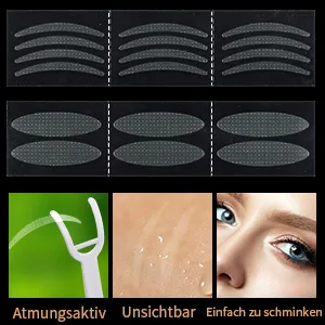 1200 Pieces Invisible Double Eyelid Tape Instant Lift Double Eyelid Stickers Adhesive Tape with 2 Pieces Fork Rods Skin Color - product information 4