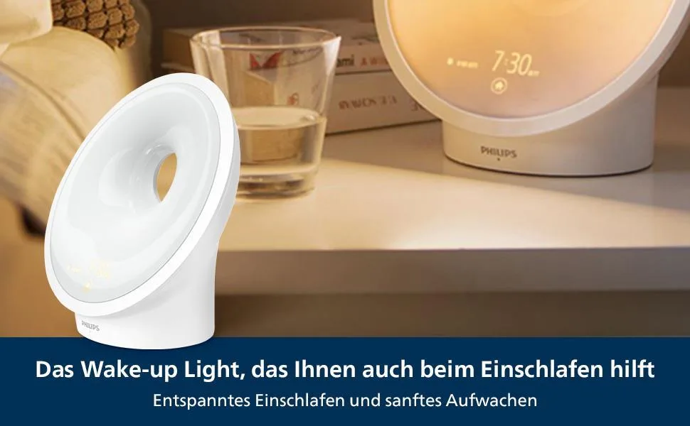 Philips Sleep & Wake-Up Light colored sunrise simulation 25 light intensity several tones and music midnight light relaxation and breathing function (model HF3651/01) without Connected functions single - product information 2