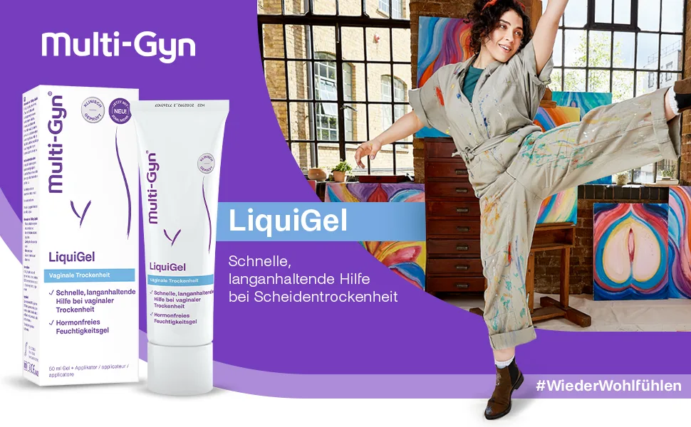 Multi -gyn Liquigel with applicator for immediate relief - for vaginal dryness pain itching or irritation - hormone -free with natural ingredients - 30 ml - LiquiGel