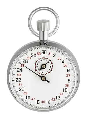 TFA Dostmann mechanical stopwatch 38.1021 start/stop/reset function hand-wound chrome-plated metal L 50 x W 16 x H 64 mm - 38.1021