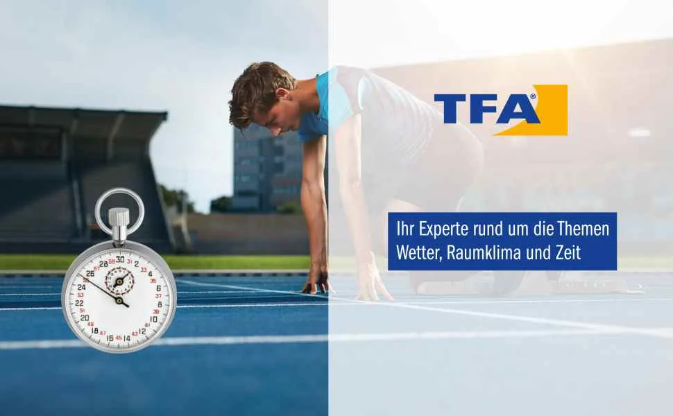 TFA Dostmann mechanical stopwatch 38.1021 start/stop/reset function hand-wound chrome-plated metal L 50 x W 16 x H 64 mm - header 38.1021 stoppuhr tfa