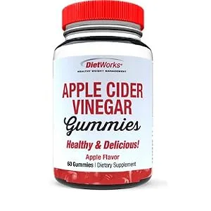 DietWorks Apple Cider Vinegar Gummies Apple Flavor 60 Gummies - apple cider vinegar gummies