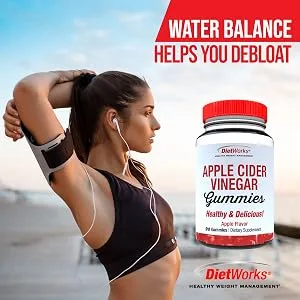 DietWorks Apple Cider Vinegar Gummies Apple Flavor 60 Gummies - apple cider vinegar gummies