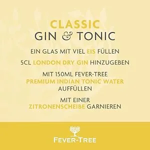 FEVER-TREE | Premium Indian Tonic Water | With natural flavours such as quinine from Central Africa | 24 x 150ml - Classic Gin & Tonic