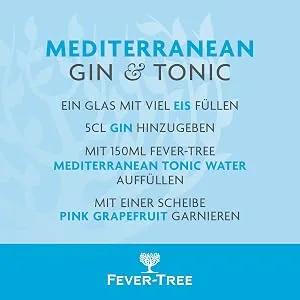 FEVER-TREE | Mediterranean Tonic Water | With natural flavors such as floral botanicals | 24 x 150ml - Mediterranean Gin & Tonic Rezept