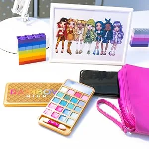 Rainbow HIGH Smartphone Make Up Set Children's Make-Up Eyeshadow Lipgloss Applicator Mirror Girls Rainbow - Nice Group - Smartphone