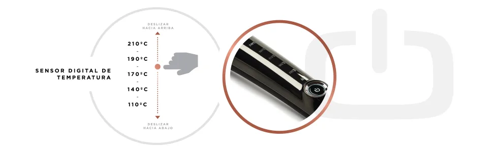 Termix Evolution of professional curlers.Locken stick with temperature controller and touch sensor.Protech security system.Immediate warming.Thermal shoe included.Black - Zoom