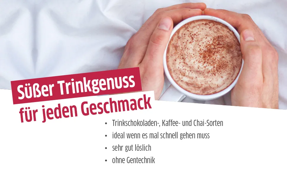 Xucker hot chocolate without sugar - delicious drinking chocolate with birch sugar I sugar -free chocolate for drinking i hot or cold edible i 800g single - café frappé Pulver Erythrit