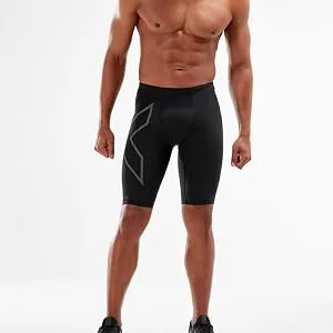 2XU Men's Ma5331b-Mcs Run Compression Shorts S Black/Gold Reflective - ma5331b