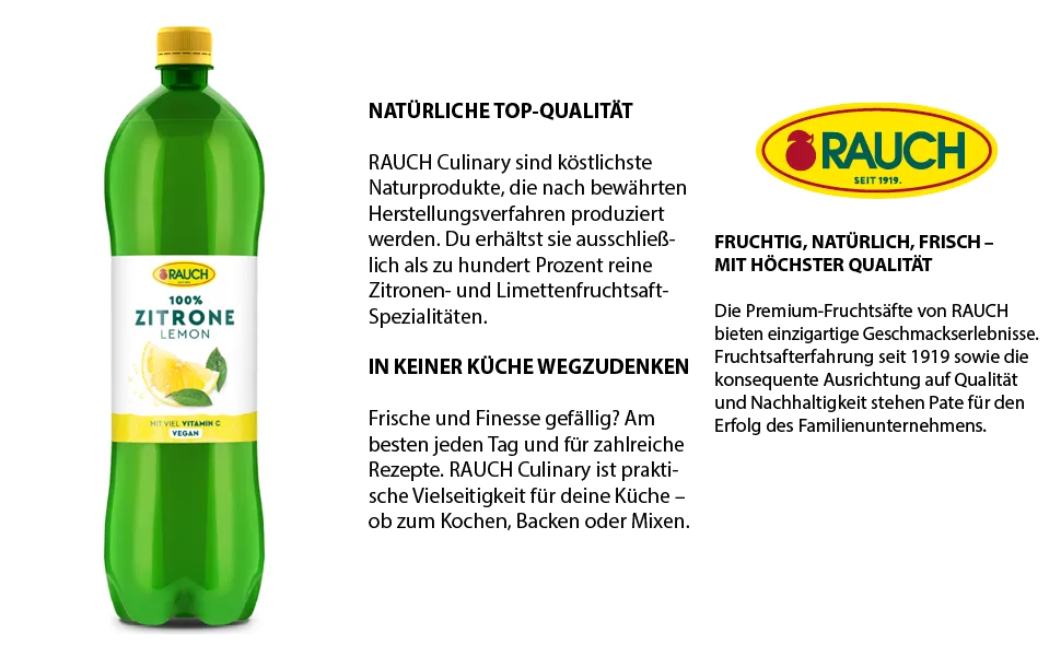 Rauch Culinary Lemon Juice 100% (6 x 1 l) bottle - Zitronensaft