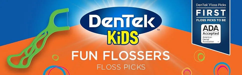 DenTek Kids Fun Flossers Wild Fruit 90 Floss Picks - Dentek Fun Flossers Floss Picks