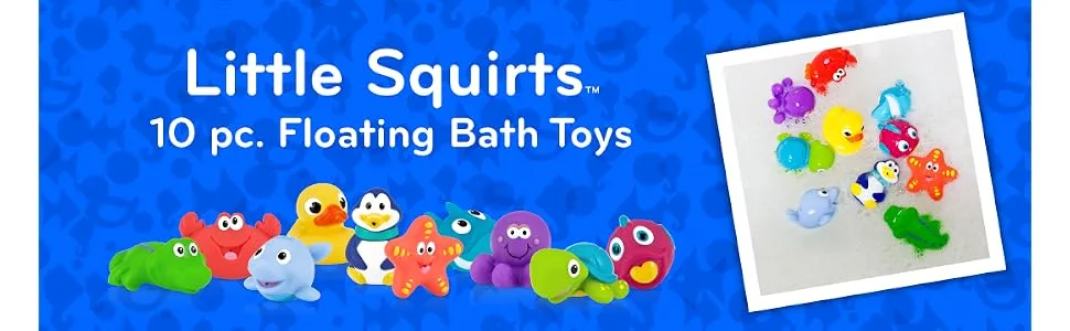 Nuby Little Squirts Fun Bath Squirters 6+ Months 10 Pieces - product information 1