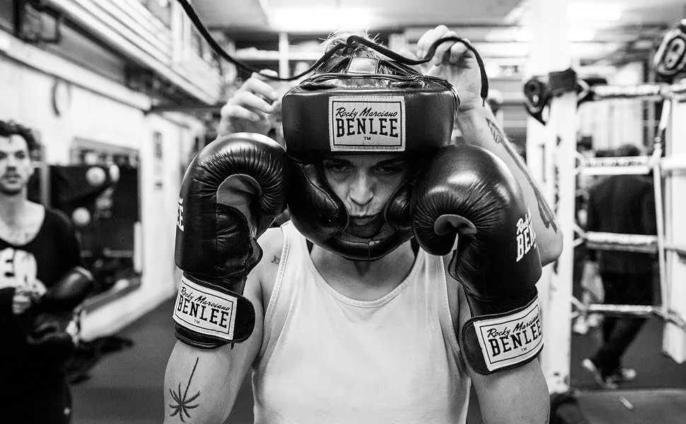 BENLEE Leather Head Guard Full FACE Protection S/M - Benlee, Boxing, Accessoires, Kickboxen. Kickboxing, Training, Zubehör, Boxerhelm,