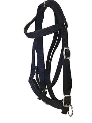 JF-Reitsport bridle set nylon with reins bitless shetty navy - Trense Navy