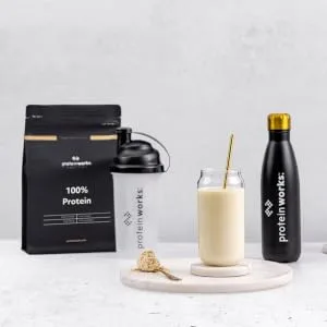 Protein Works 100% Protein 1.25kg High Protein Blend 41 Servings Chocolate Silk Chocolate Silk 1.25kg - 100% with bottle
