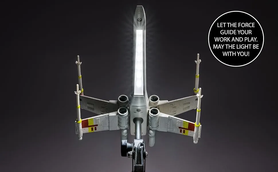 Paladone Star Wars X Wing Posable Desk Light 15cm (5.9") Wide Replica Ship with LED Lighting Powered by Included USB Cable - X Wing Posable Schreibtischleuchte