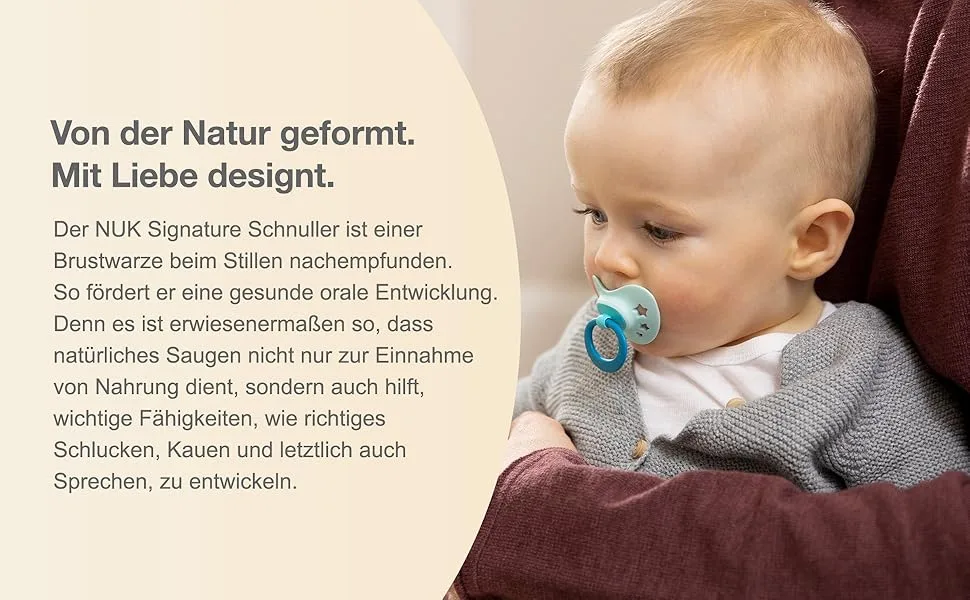 Nuk signature pacifier with a lighting effect |BPA-free pacifier made of silicone |18-36 months |Blue stars |2 pieces 18m+ light effect blue - product information 2