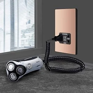 BG Evolve Shaver Socket Polished Copper Black 115/240 V - evolve, Beschläge, Elektrik,elektrisch,dekorativ,modern,Interieur,Luceco