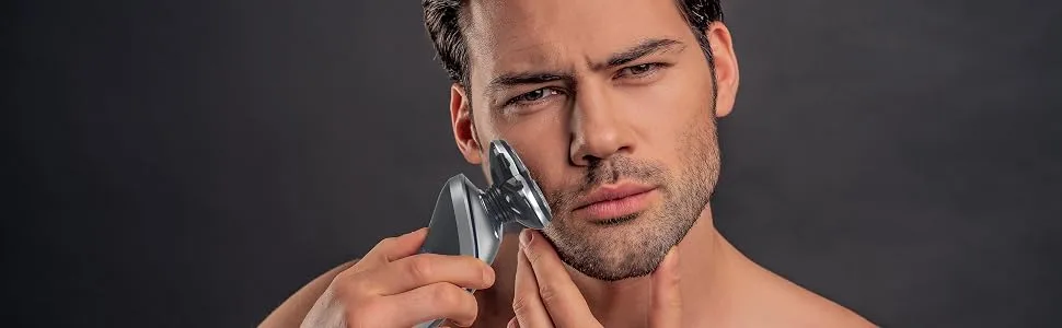 Beper 3 Blades Rechargeable Shaver Head Stainless Steel Black Small - Rasoio