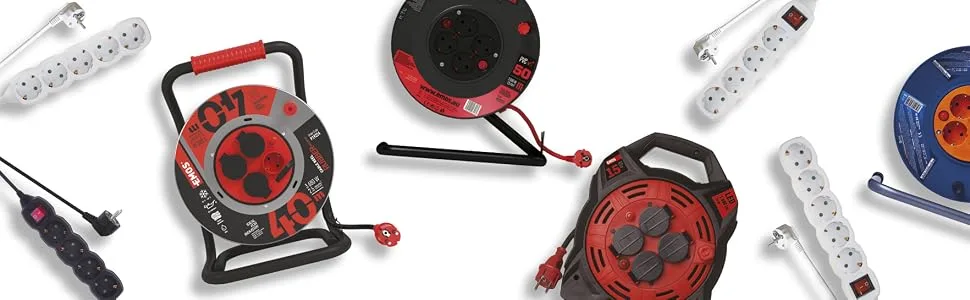 Emos socket strip with USB 5 times multiple socket and 2x 2.1 a connection switch and increased contact protection IP20 for inside 2.1a charging current single - Kabel, Verlängerungskabel, Leitung, Mehrfachsteckdose, Steckdosenleiste, EMOS, Strom, Kabeltrommel