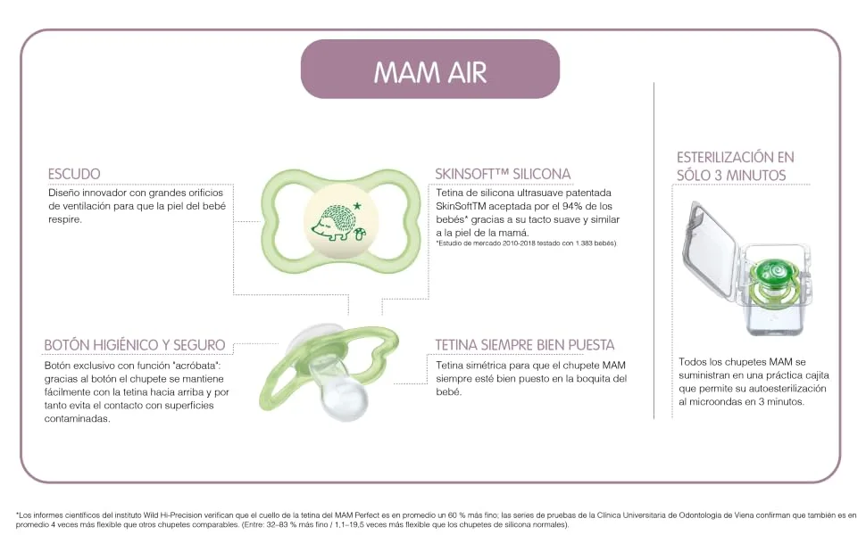 MAM Chupete Air Silic +6m 2U Rosa S232 - MAM Perfect Schnuller