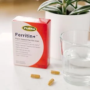Flora Ferritin+ Plant-Based Ferritin Iron 30 Delayed Release Vegan Capsules - ferratin