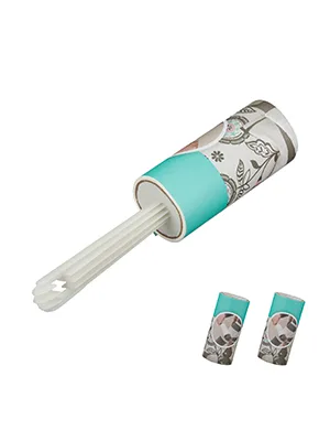 Relaxdays lint roller with 2 replacement rolls lint roller for clothing against lint & hair lint remover 105 sheets white - fusselbürste