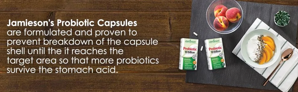 Jamieson Natural Sources Probiotic 10 Billion Active Cells 60 Vegetarian Capsules - prebiotic probiotic women weight loss health daily digestive enzymes raw vegetarian pre pro