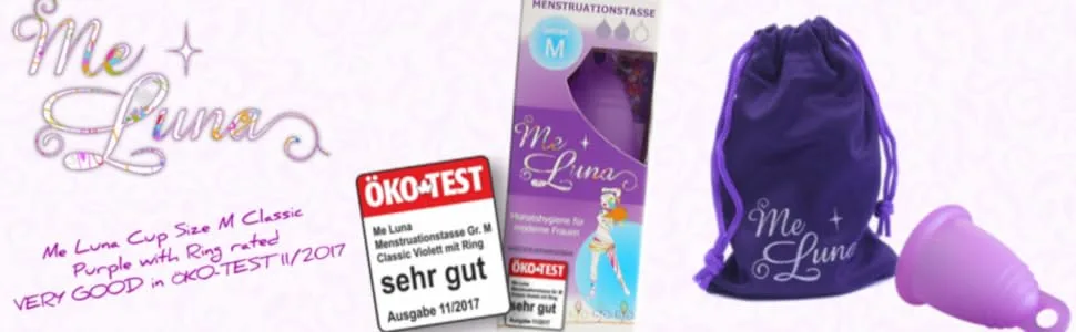 Me Luna Menstrual Cup Classic Ring Purple Size M - Menstruationstasse, Menstruation, Regel, alternativer Menstruationsfluss, Me-Mond, Meluna, Menstruationstassen