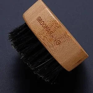 Groomarang's luxurious 'O' Boar beard brush made from wild boar bristles the perfect grooming gift for men - product information 2