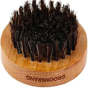 Groomarang's luxurious 'O' Boar beard brush made from wild boar bristles the perfect grooming gift for men - product information 3